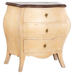 Yellow Bombay Chest of Three Drawers with Marble Top, Sweden circa 1890