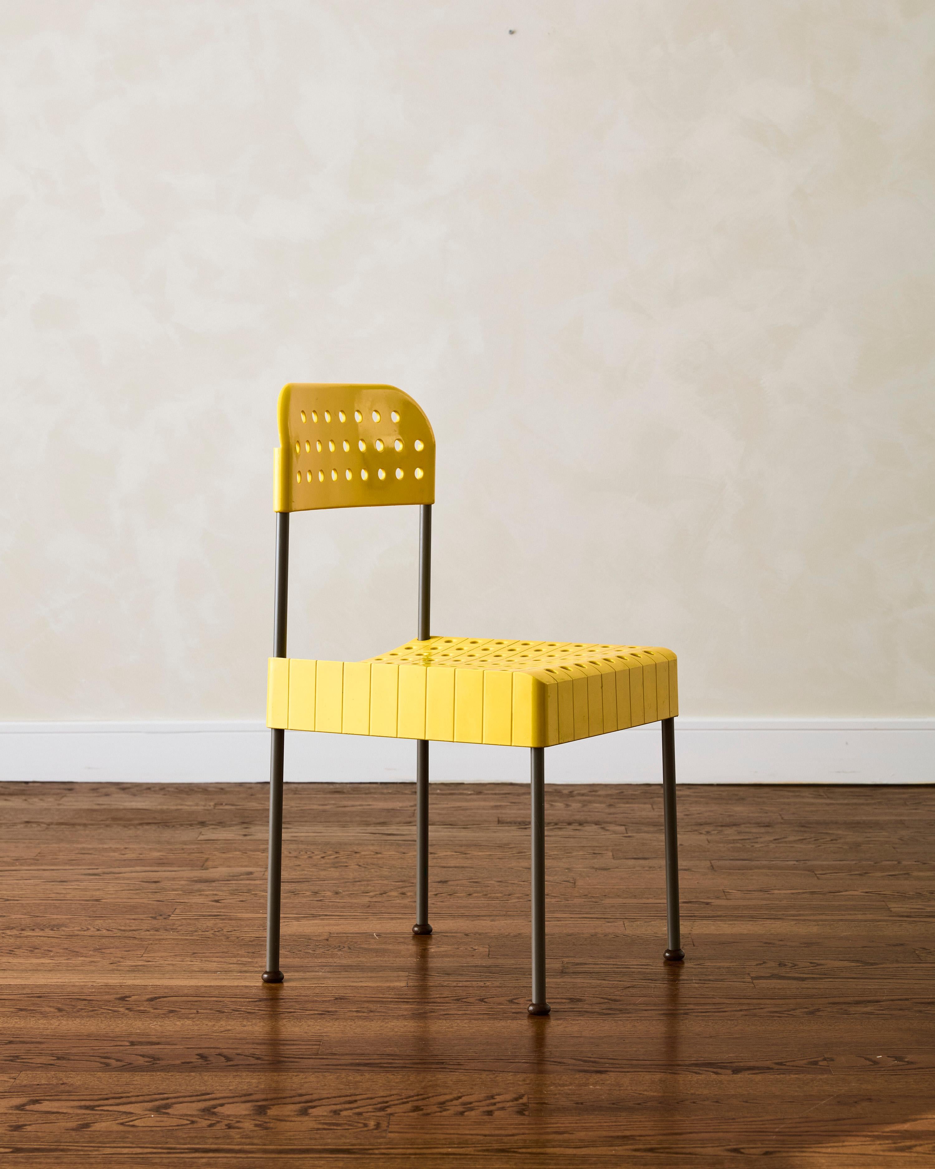 Mid-Century Modern Yellow Box Chair by Enzo Mari for Anonima Castelli