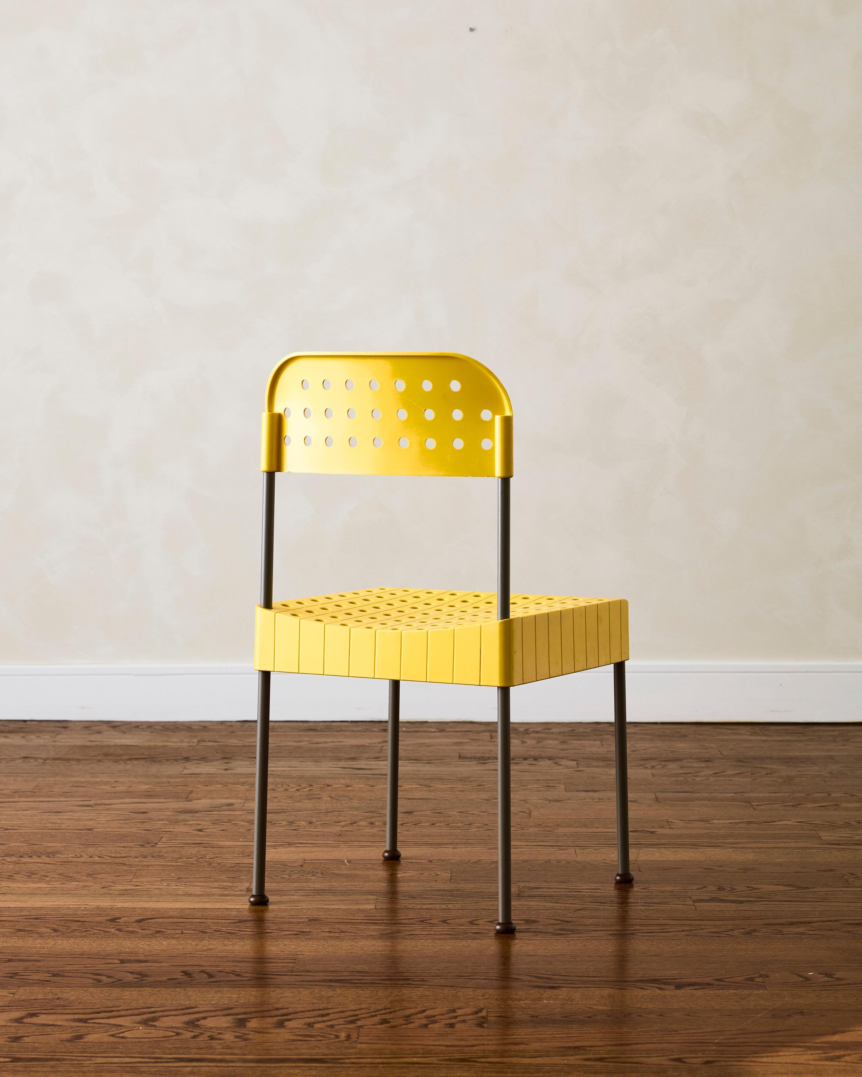 Italian Yellow Box Chair by Enzo Mari for Anonima Castelli