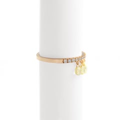 Yellow Briolette Diamond Band Ring