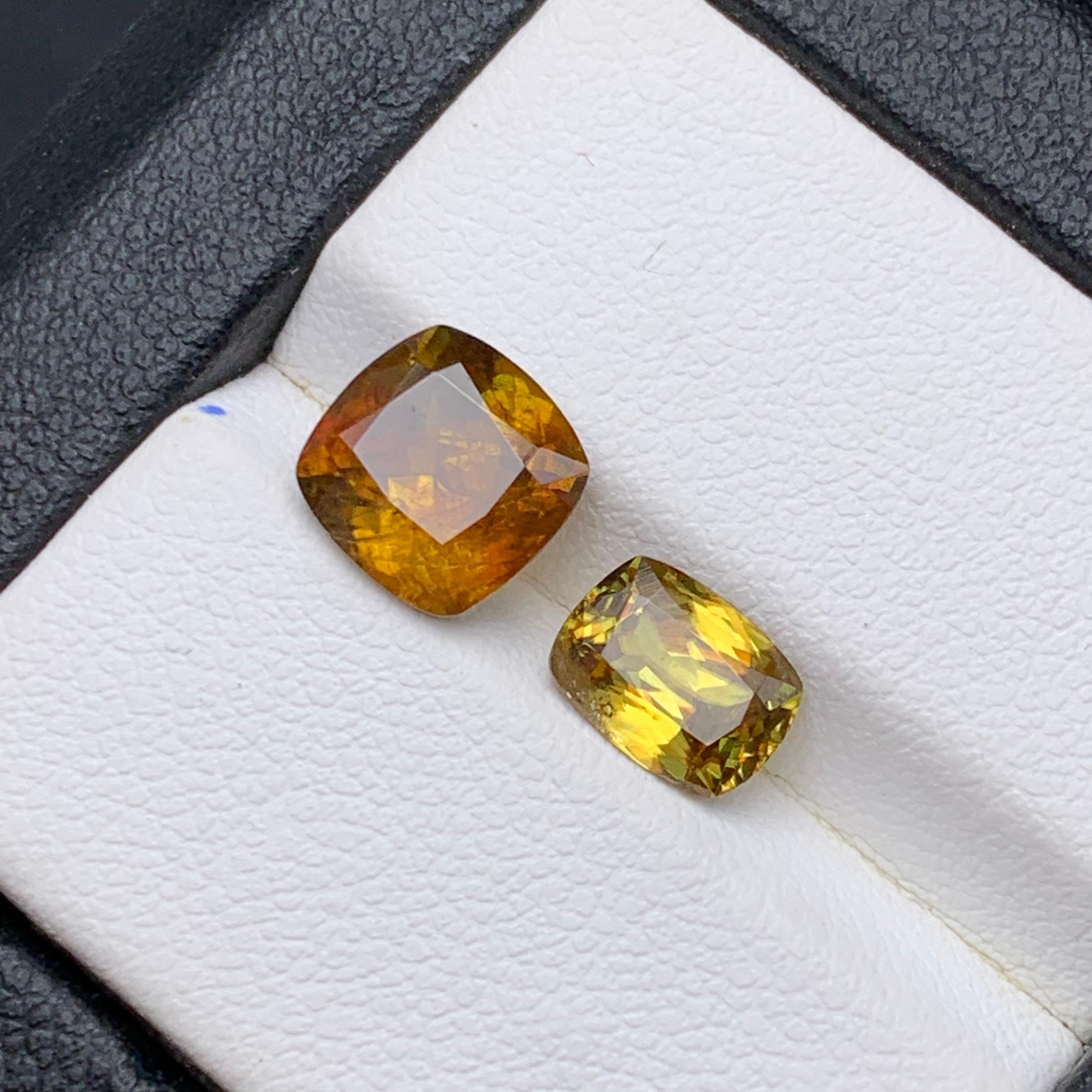Yellow and Brown Natural Sphene/Titanite Loose Gemstones for Ring, Necklace Pendant, or any other Jewelry Setting-Cushion Cut!!

💎 GEMSTONE TYPE: Sphene/Titanite
⚖️ WEIGHT: 4.10 Carats
🪚 SHAPE & CUT: Cushion Cut
📏 SIZE (MM): 
2.70 Ct (8.01 x 7.92