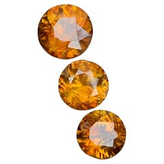 Gelb Brown Natürliche Sphene/Titanite Lose Edelsteine 4,30 Karat Rund Brillantschliff