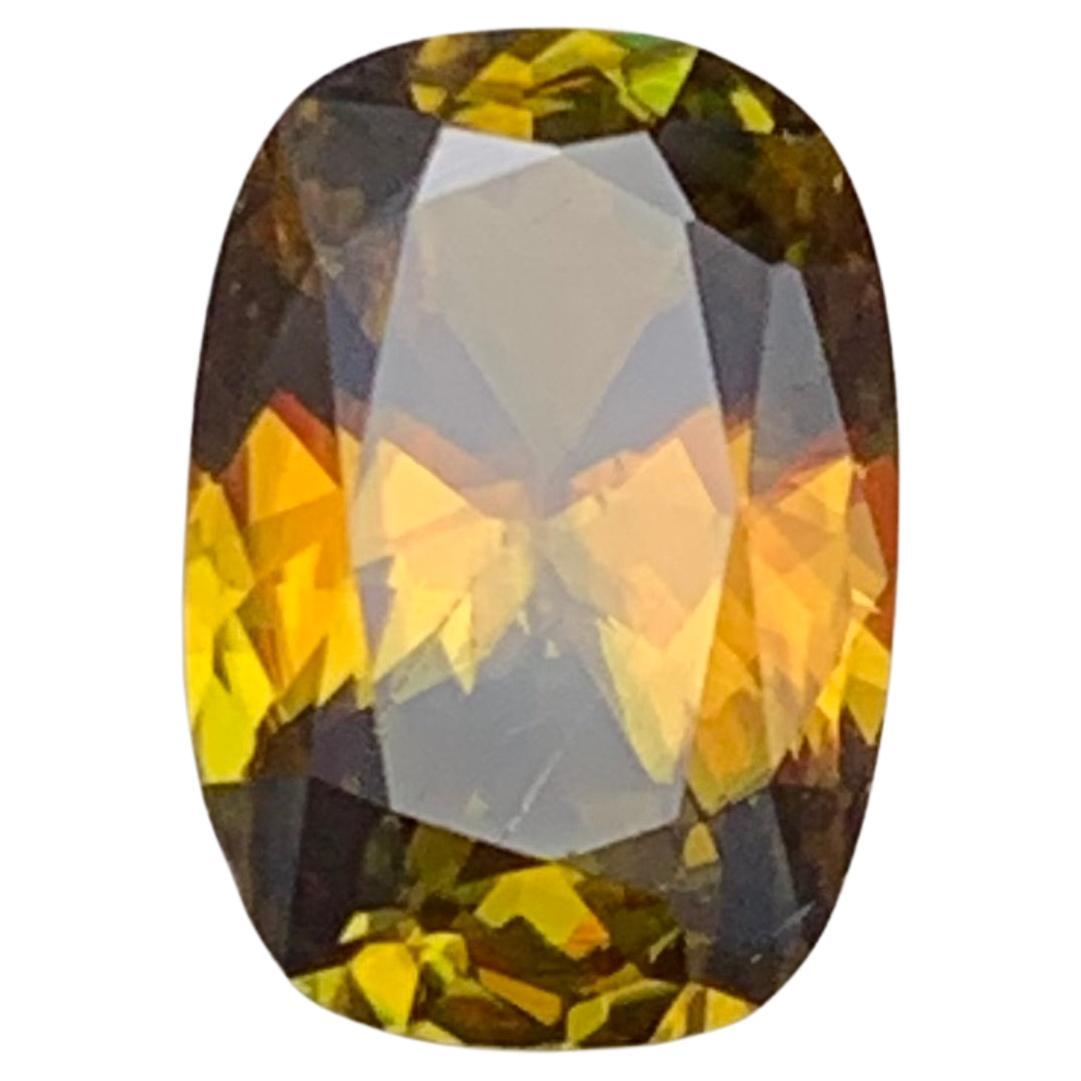 Anillo de Esfena Natural (Titanita) Marrón Amarilla Gema Suelta 2,20 Ct Talla Ovalada