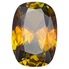Yellow Brown Natural Sphene (Titanite) Ring Loose Gemstone 2.20 Ct Oval Cut