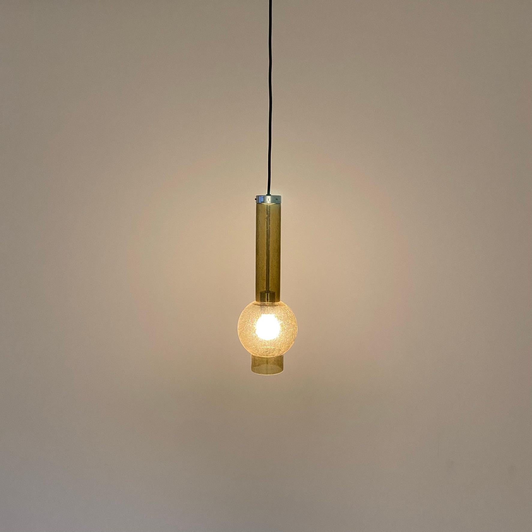 Gelbe Blasen-Kunstglasröhre „P1115“ Penant-Lampe von Staff Leuchten, Deutschland 1960 (Mitte des 20. Jahrhunderts) im Angebot