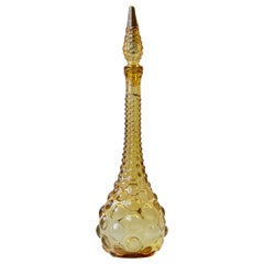 Yellow Budding Glass Decanter from Empoli, Italy 1970s