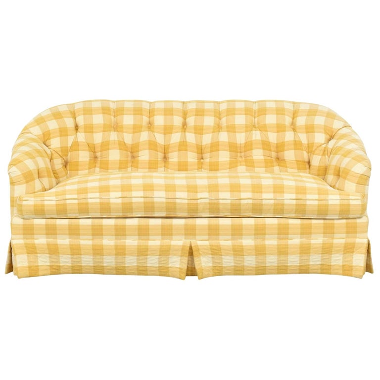 Rowe Yellow Plaid Sofa