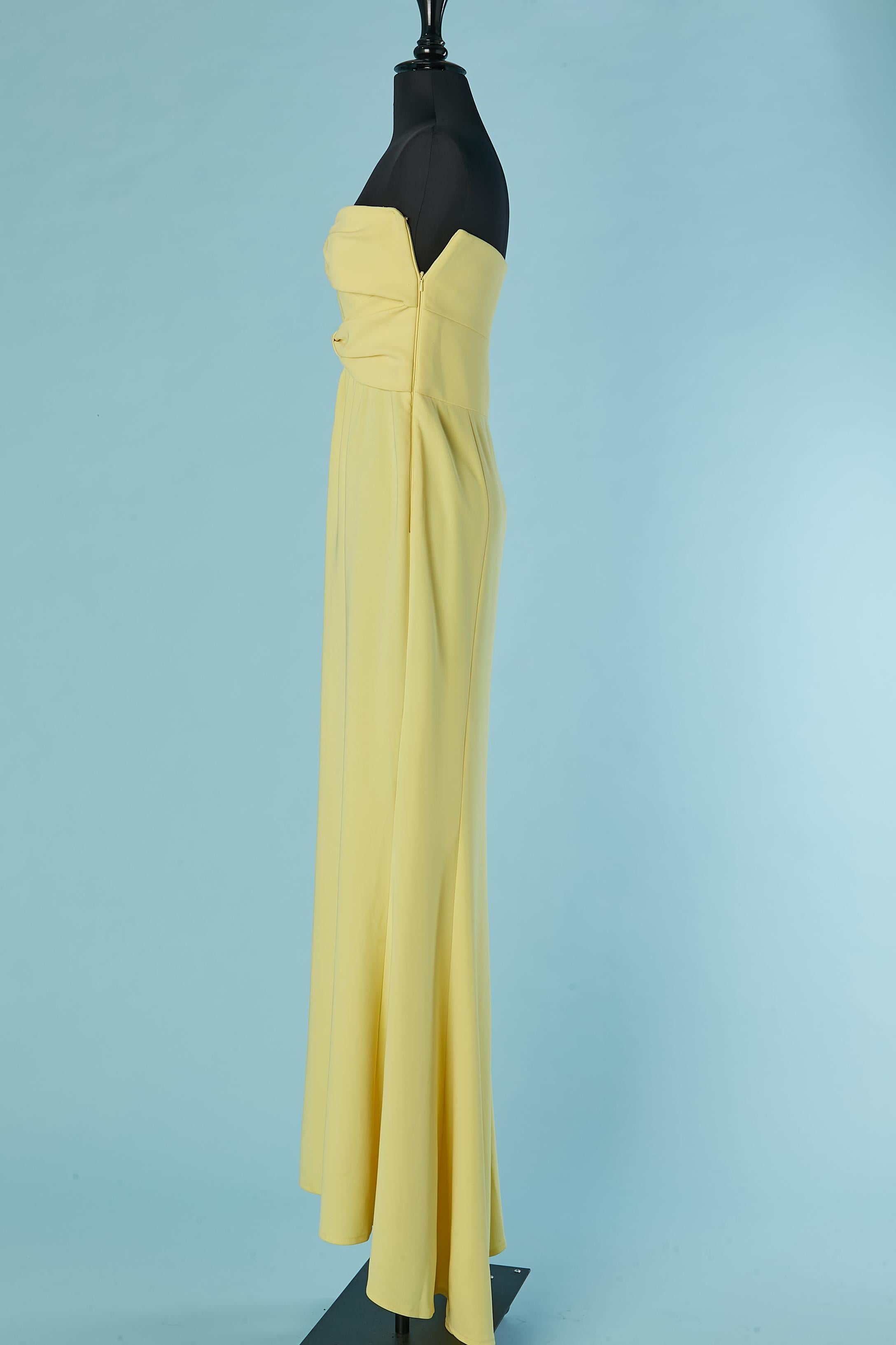 Beige Yellow bustier eveni ng dress with 2 bows on the bust Boutique MOSCHINO  NEW For Sale