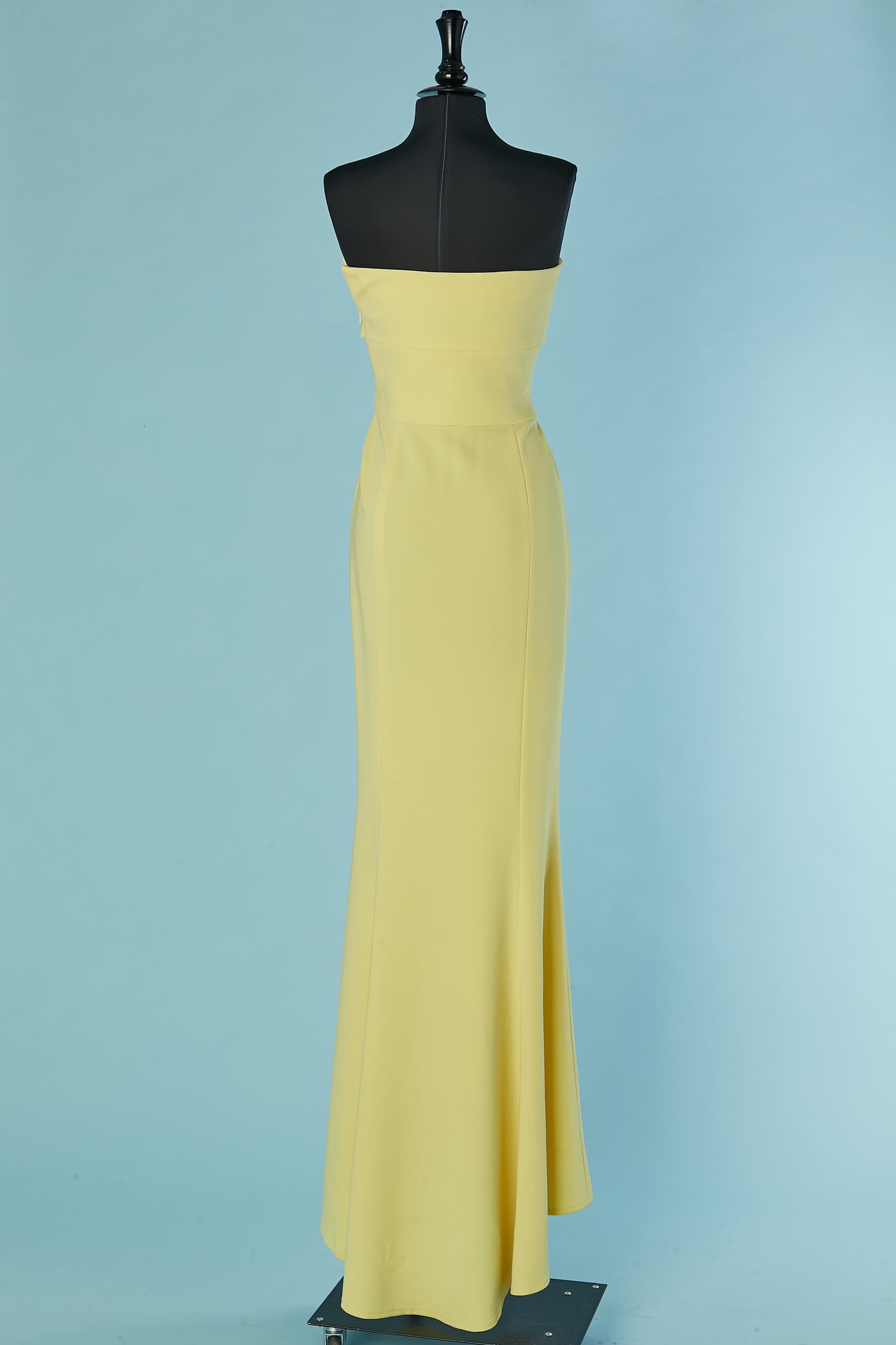 Women's Yellow bustier eveni ng dress with 2 bows on the bust Boutique MOSCHINO  NEW For Sale