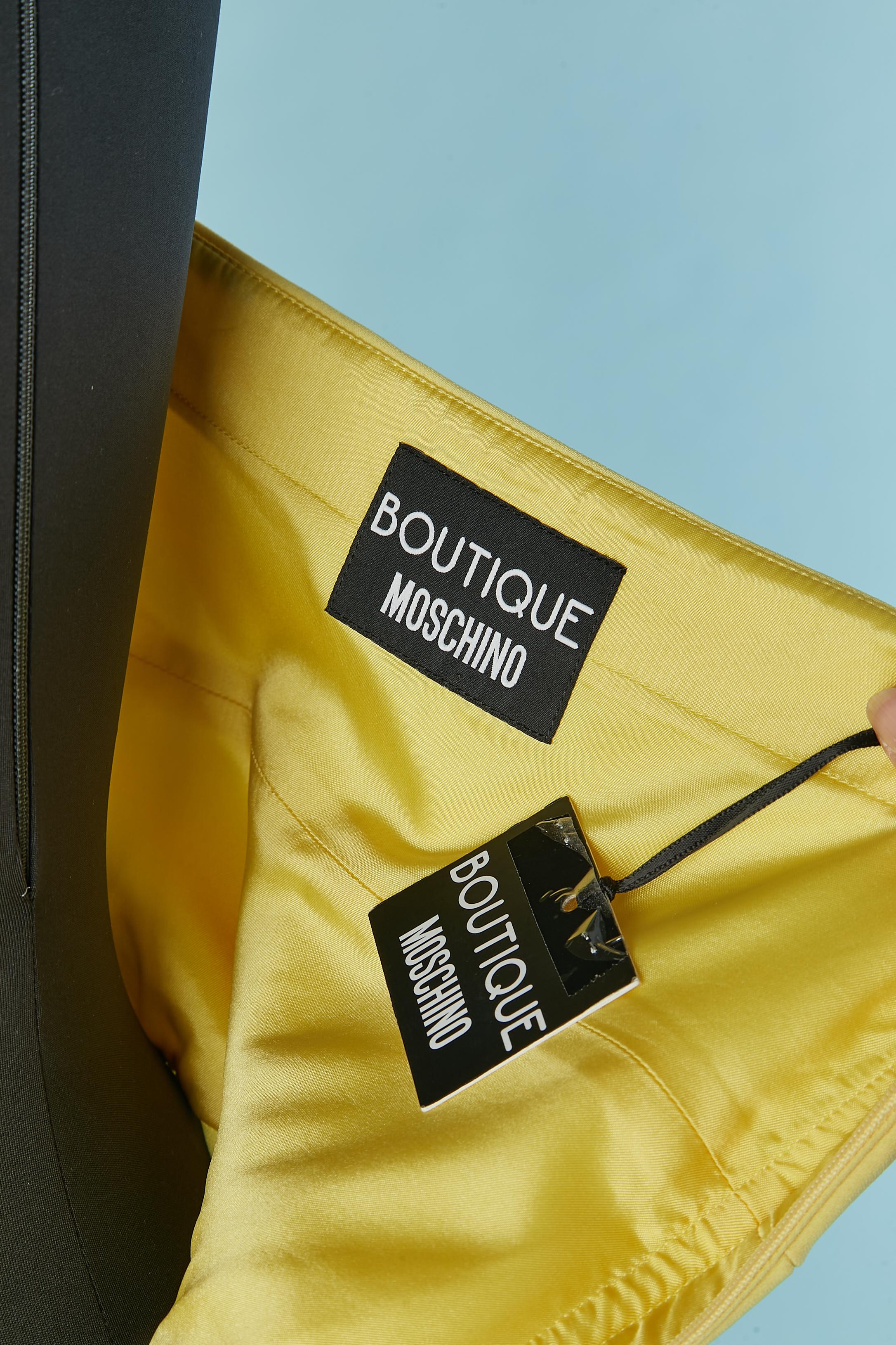 Yellow bustier eveni ng dress with 2 bows on the bust Boutique MOSCHINO  NEW For Sale 1