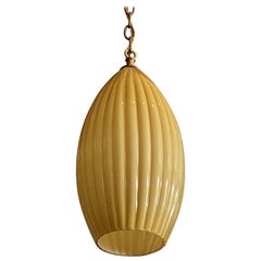 Lámpara colgante de cristal de Murano con caramelo amarillo