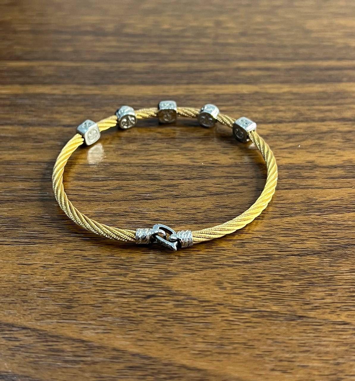 Pulsera trenzada con filigrana de diamantes en oro blanco de 18 quilates The Row amarilla Contemporáneo en venta