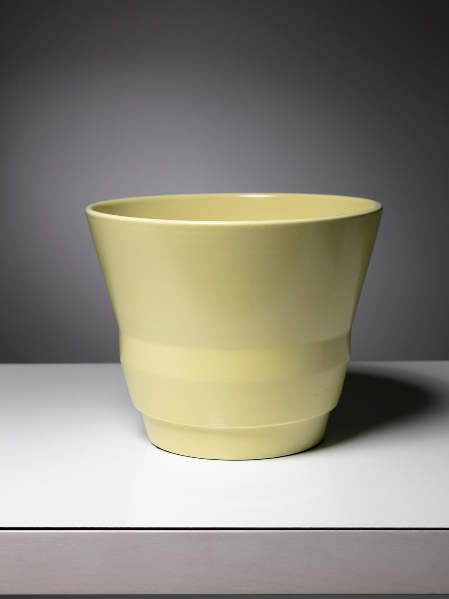 italien Cache pot jaune par Guido Andloviz pour SCI Laveno, Italie, années 1950 en vente