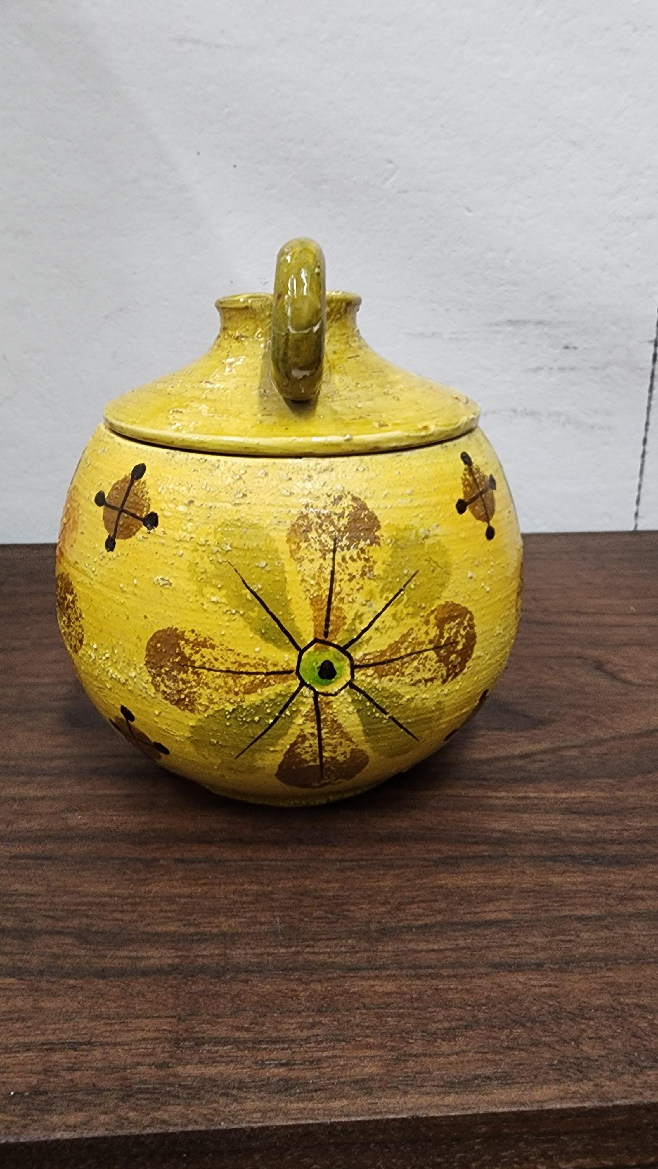 Ceramic Yellow Candle Holder and Vase by Aldo Londi for Bitossi For Sale