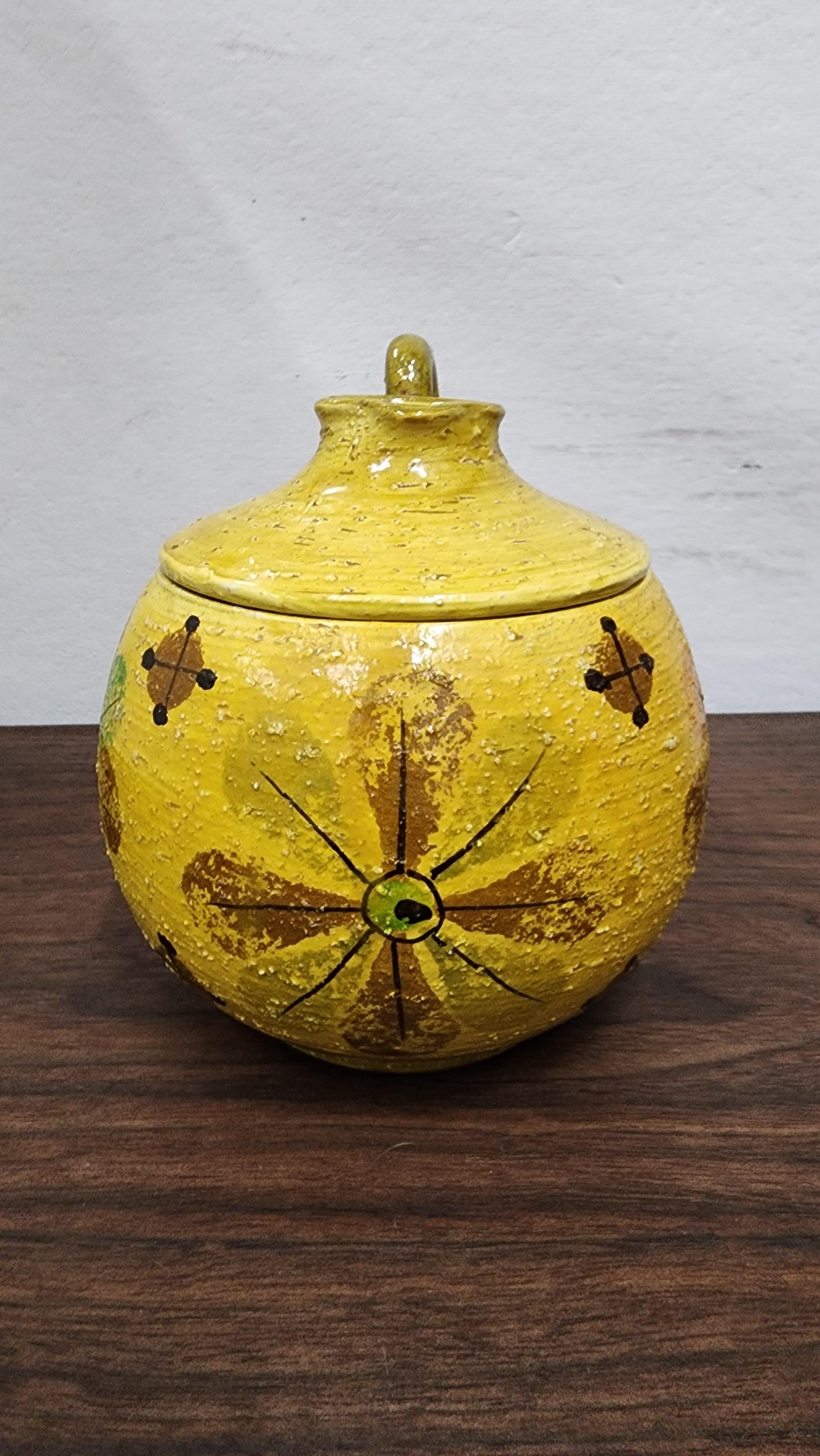 Porte-bougies et vase jaune d'Aldo Londi pour Bitossi en vente 1