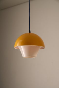 Yellow Cased plexiglass Mushroom Pendant
