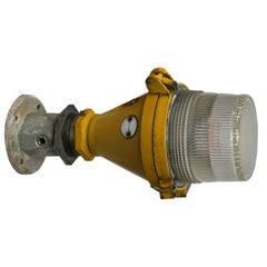 Yellow Cast Aluminium Airport Runway Clear Glass Wall Lights Scone