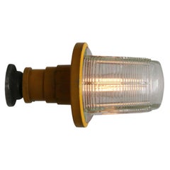 Yellow Cast Aluminium Airport Runway Striped Clear Glass Wall Lights (5x)