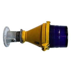 Yellow Cast Aluminum Airport Runway Blue Glass Wall Lights Sconces