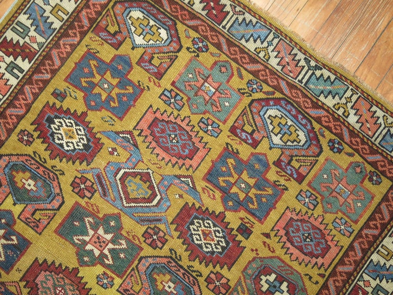 Yellow Caucasian Kuba Rug For Sale at 1stDibs