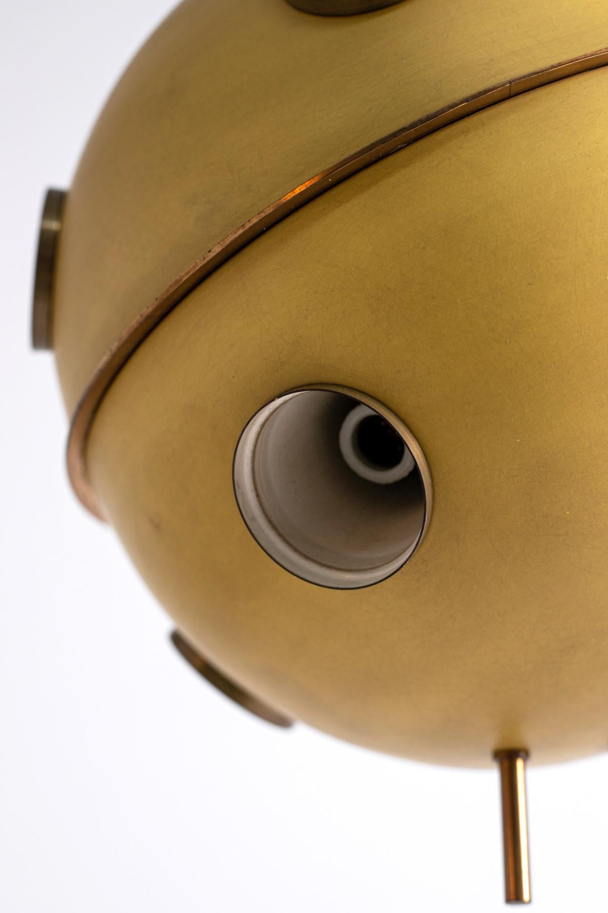 Italian Yellow Ceiling Lamp Mod 551 by Oscar Torlasco for Lumi, Milan