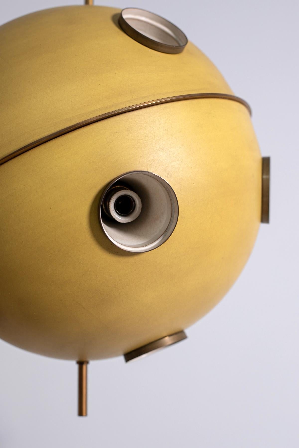 Yellow Ceiling Lamp Mod 551 by Oscar Torlasco for Lumi, Milan In Good Condition In Milano, IT
