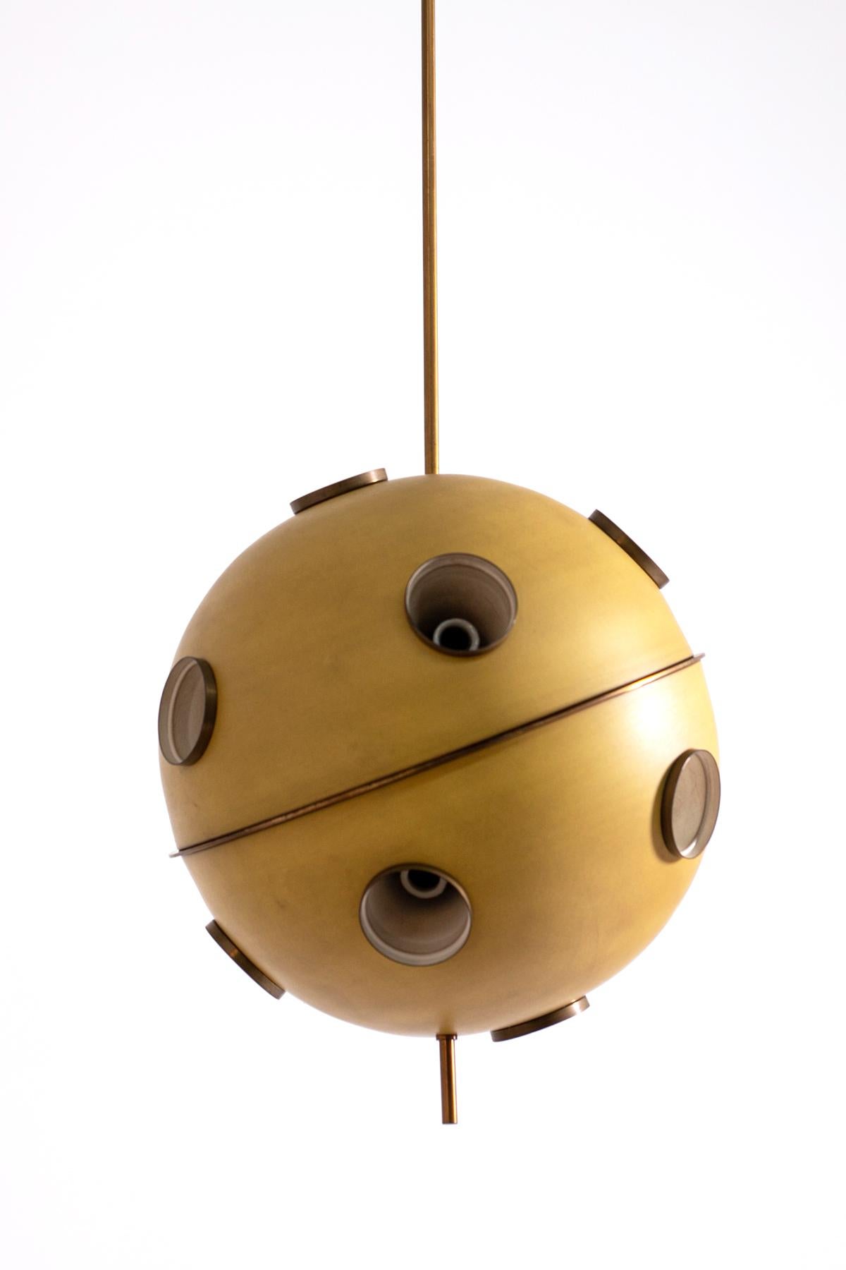 Mid-20th Century Yellow Ceiling Lamp Mod 551 by Oscar Torlasco for Lumi, Milan