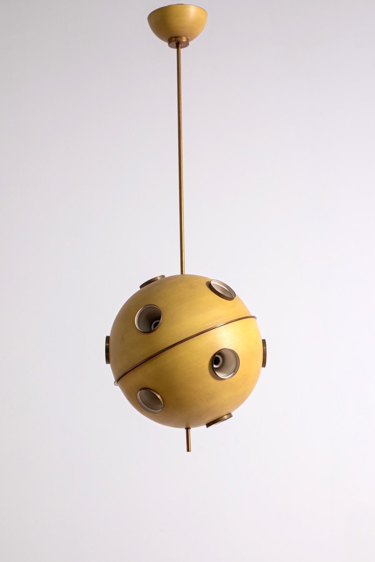 Yellow Ceiling Lamp Mod 551 by Oscar Torlasco for Lumi, Milan 1