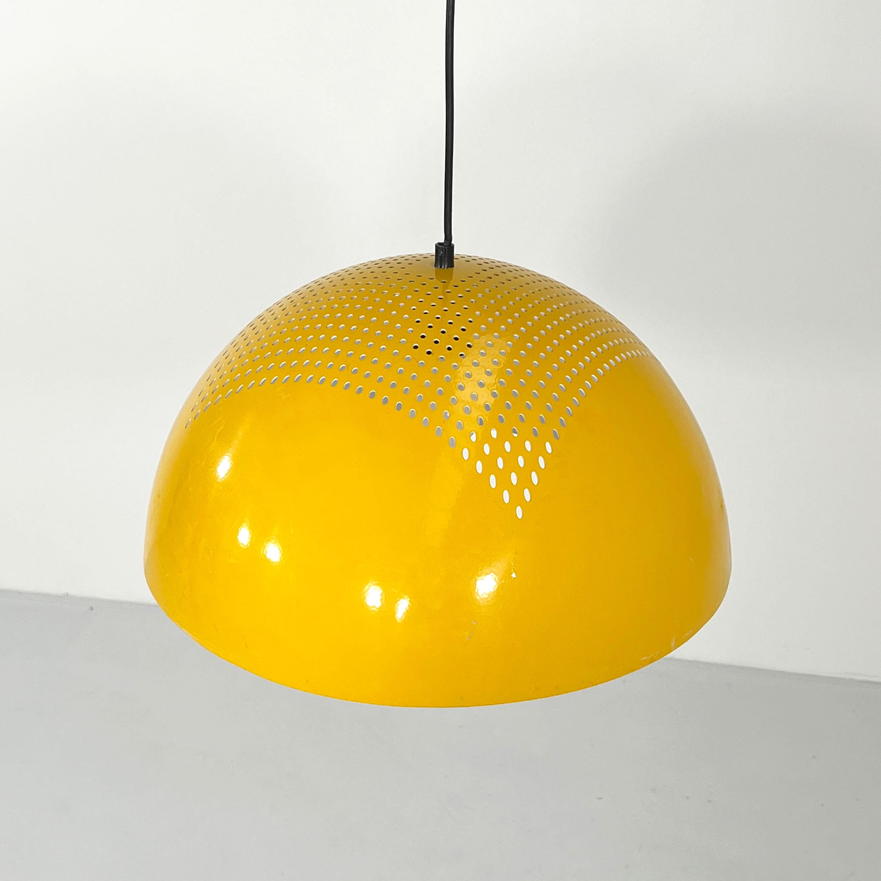 Late 20th Century Yellow Ceiling Light in Perforated Metal, 1970s