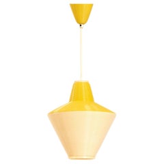 Yellow cellulose pendant lamp by A.R.P and Rotaflex, 1970s