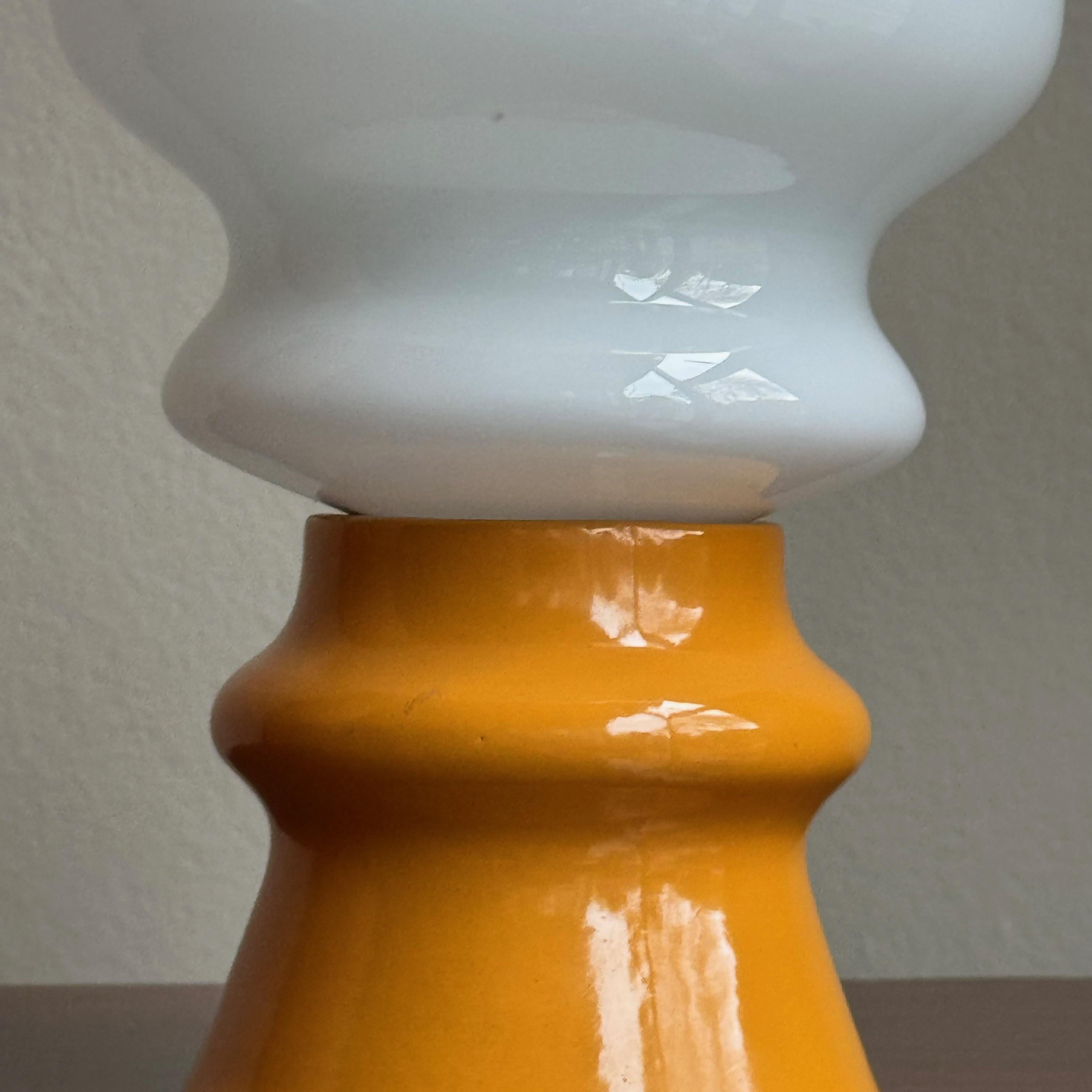 Mid-Century Modern Yellow Ceramic and Glass Table Lamp by Ivan Jakeš For Sale