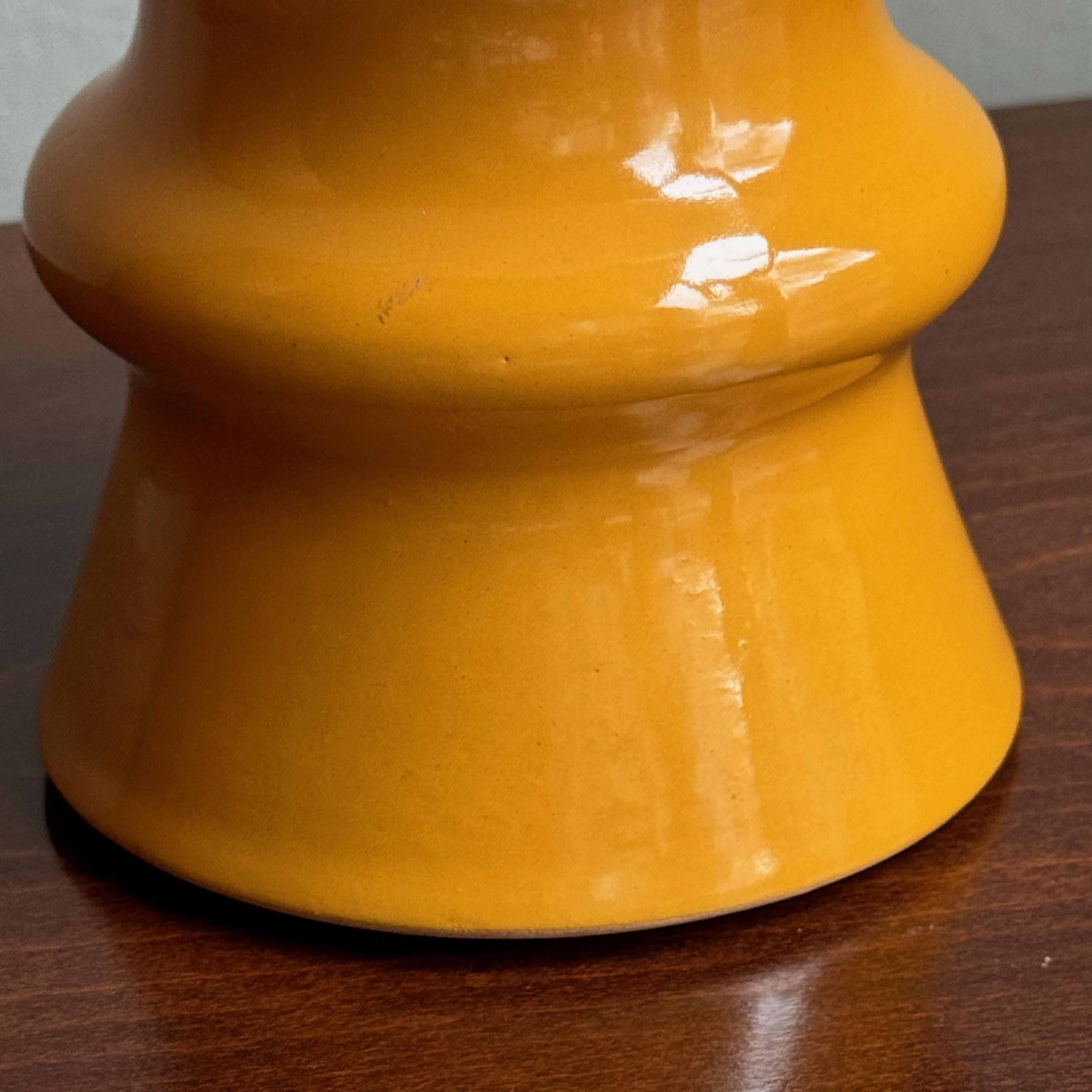 Yellow Ceramic and Glass Table Lamp by Ivan Jakeš In Good Condition For Sale In London, GB