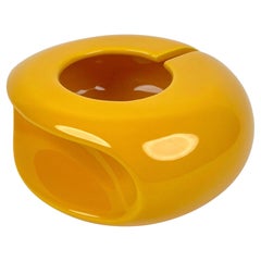 Yellow Ceramic Ashtray by Pino Spagnolo for Sicart, Italy, 1970s