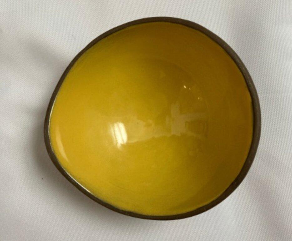Swedish Yellow Ceramic Bowl by Hjördis Oldfors For Sale