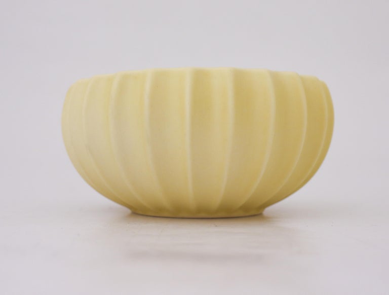 Yellow Ceramic Bowl, Pia Rönndahl Rörstrand, Scandinavian Modern For
