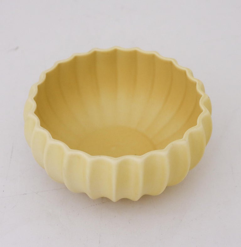 Yellow Ceramic Bowl, Pia Rönndahl Rörstrand, Scandinavian Modern For
