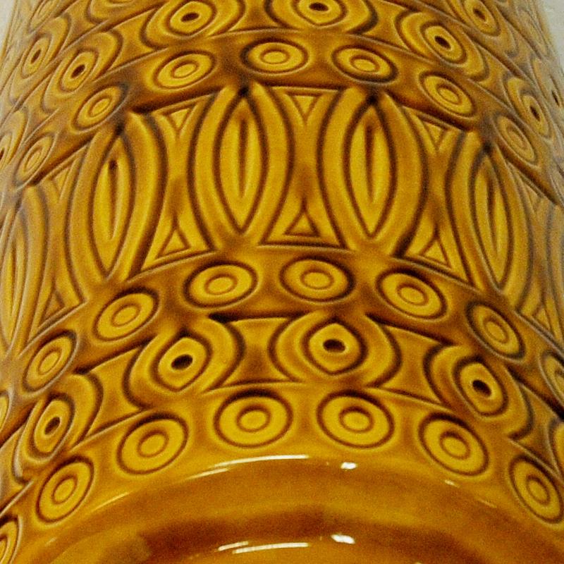 Arts and Crafts Big Yellow Ceramic vintage Inka Vase by Scheurich W. Germany, 1960s