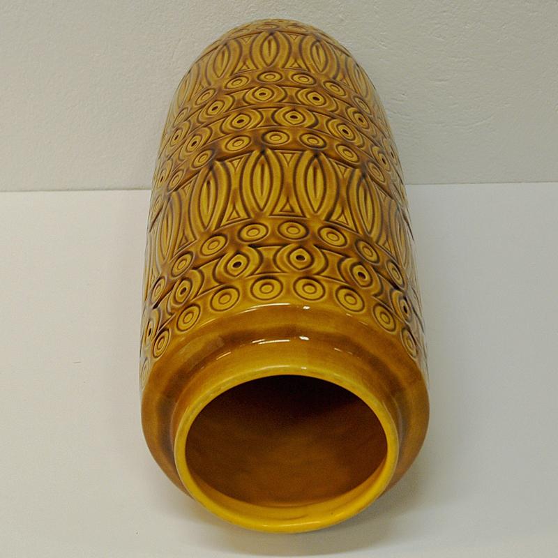 Glazed Big Yellow Ceramic vintage Inka Vase by Scheurich W. Germany, 1960s