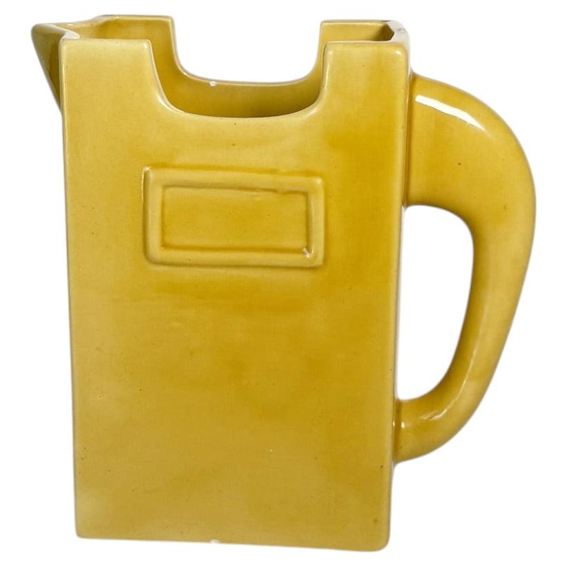 Yellow ceramic jug, France, 1970
