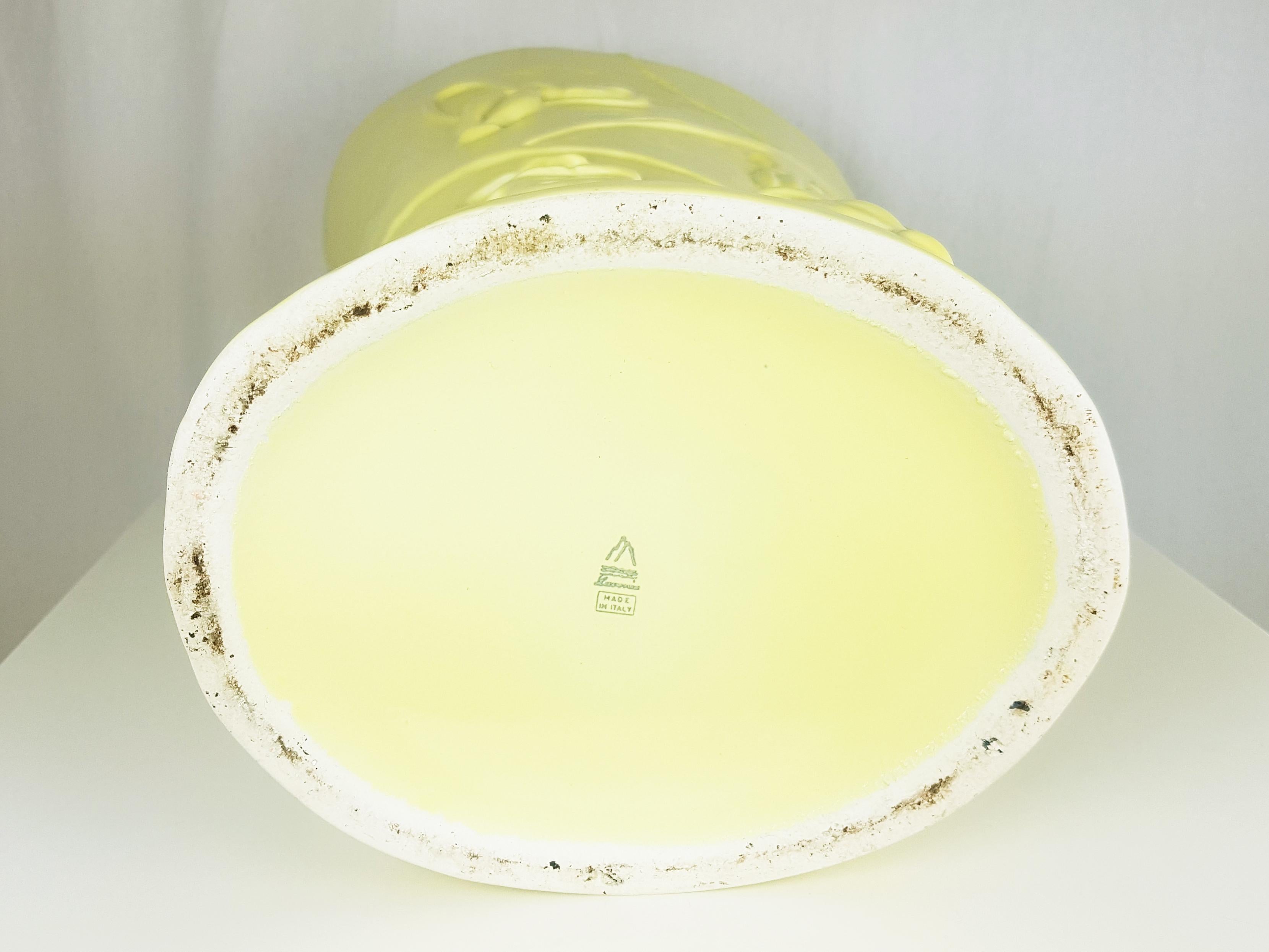 Yellow Ceramic Midcentury Umbrella Stand by Antonia Campi for S.C.I Laveno For Sale 2