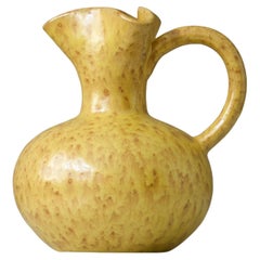 Yellow Ceramic Vase / Pitcher by Erik Mornils for Nittsjo, Sweden, 1930s.
