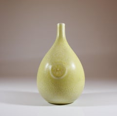 Yellow Ceramic Vase, Sven Wejsfelt, Gustavsberg 1981, Vintage