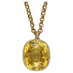 Yellow Ceylon Sapphire pendant, circa 1890.