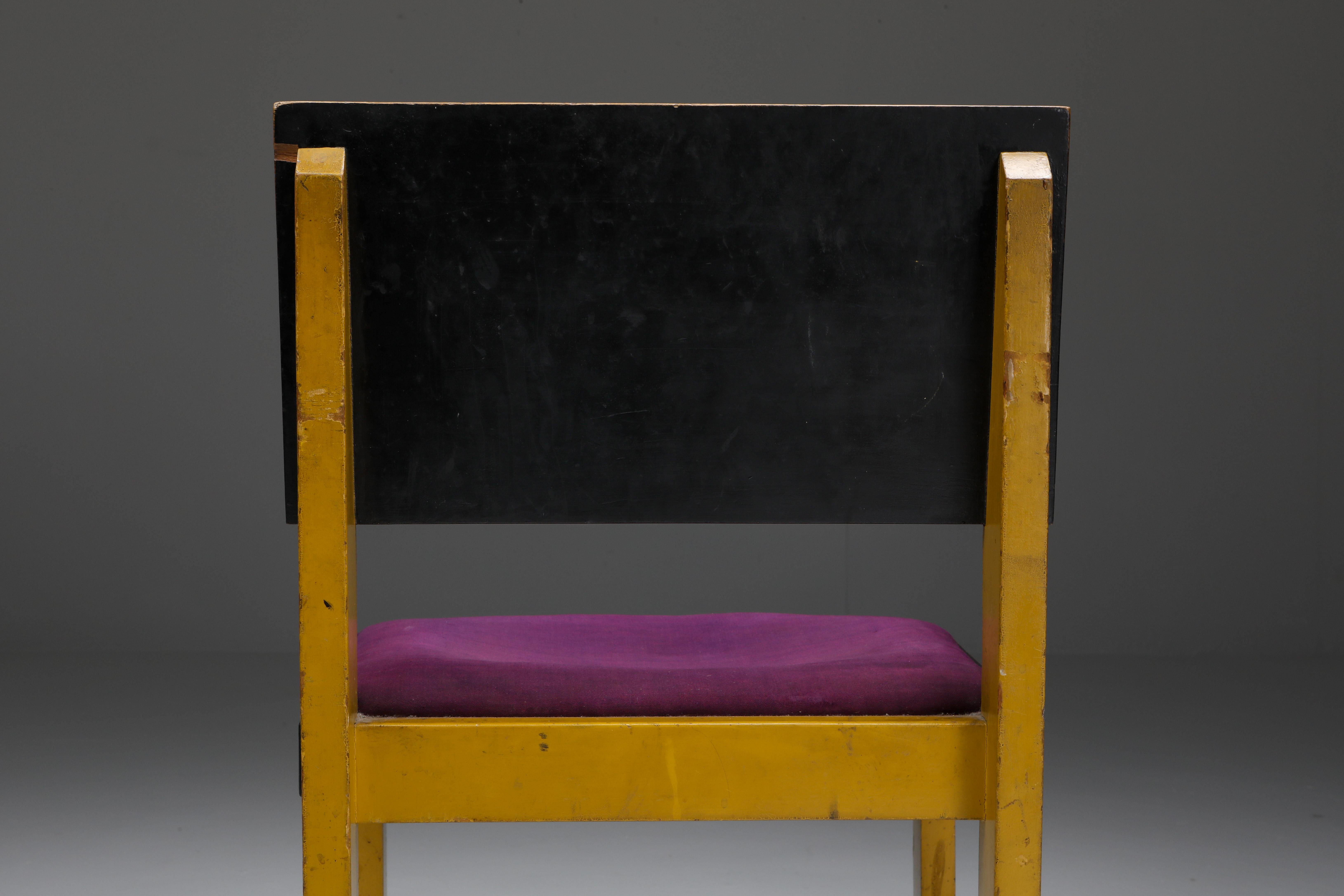 Chaise jaune du moderniste néerlandais H. Wouda, 1924 en vente 3