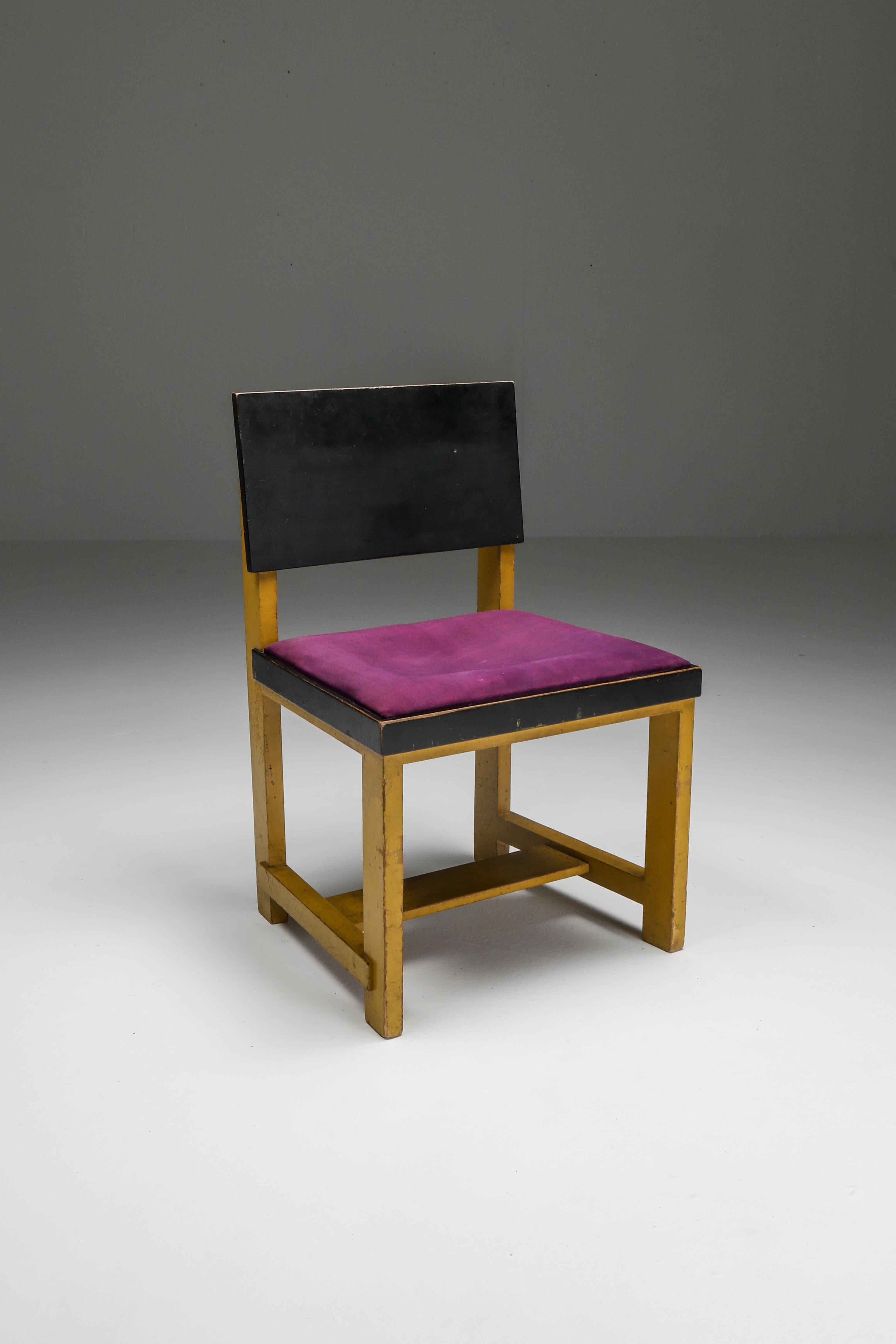 Gelber Stuhl des niederländischen Modernisten H. Wouda, 1924 im Angebot 5