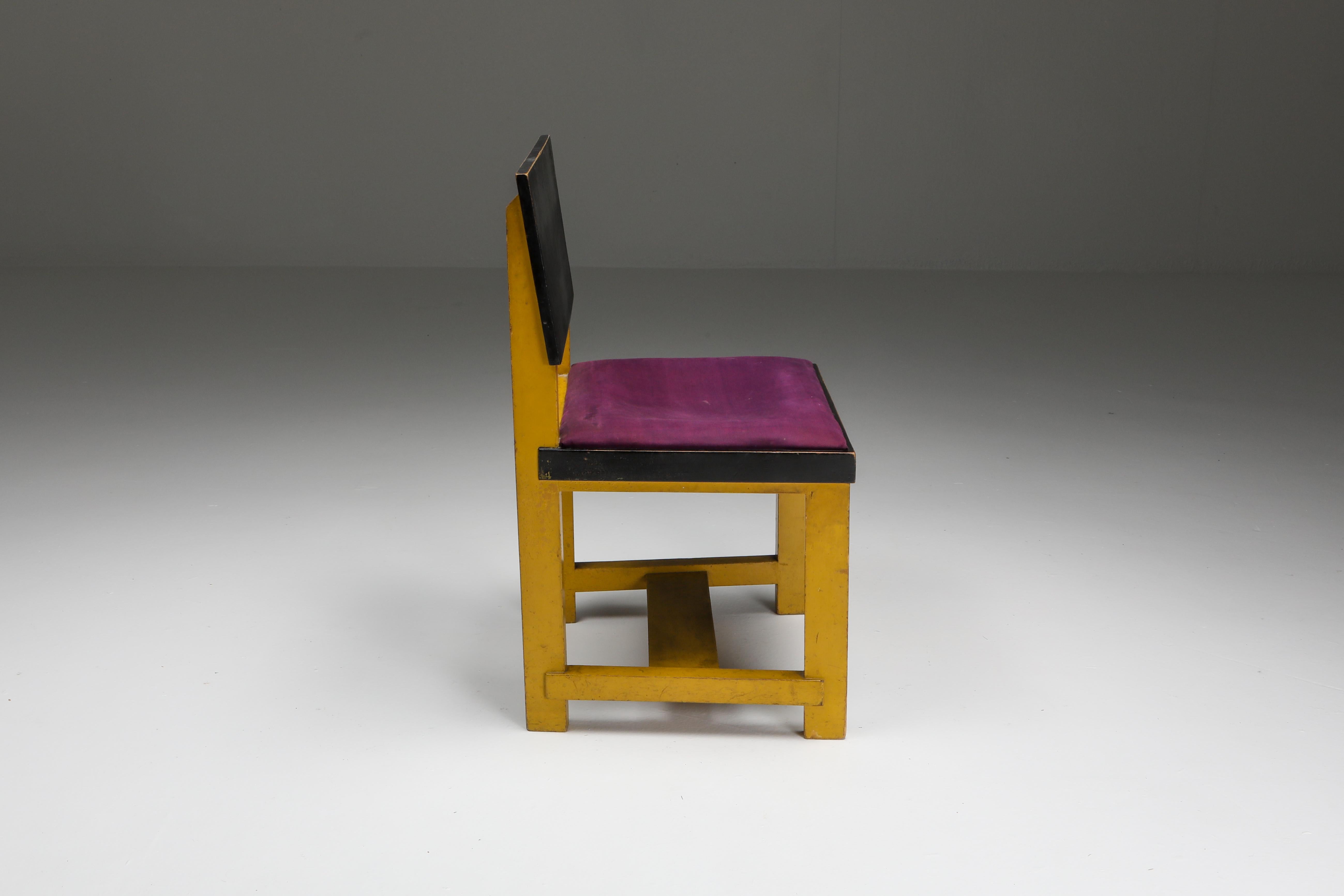 Néerlandais Chaise jaune du moderniste néerlandais H. Wouda, 1924 en vente