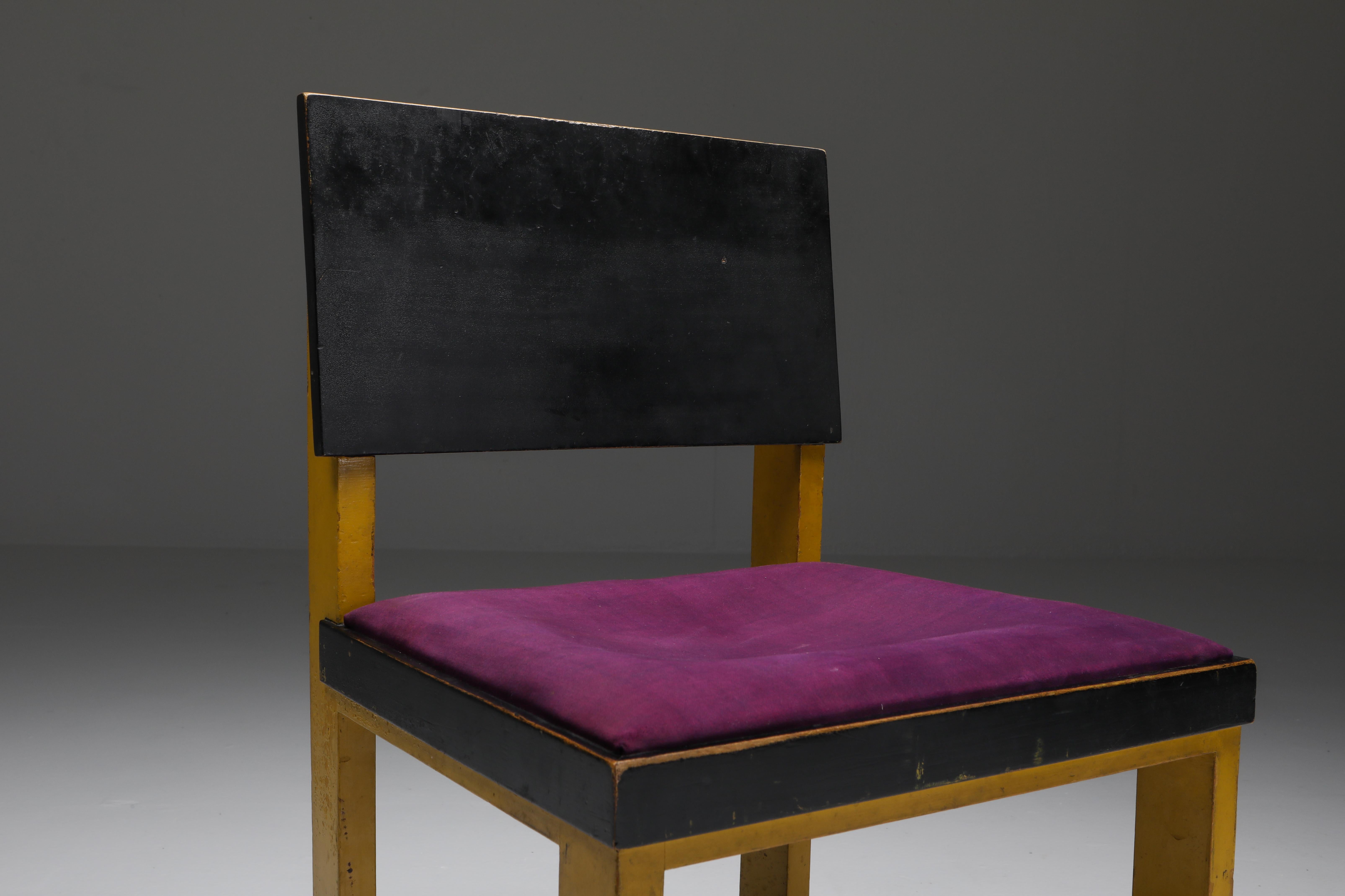 Gelber Stuhl des niederländischen Modernisten H. Wouda, 1924 im Angebot 1