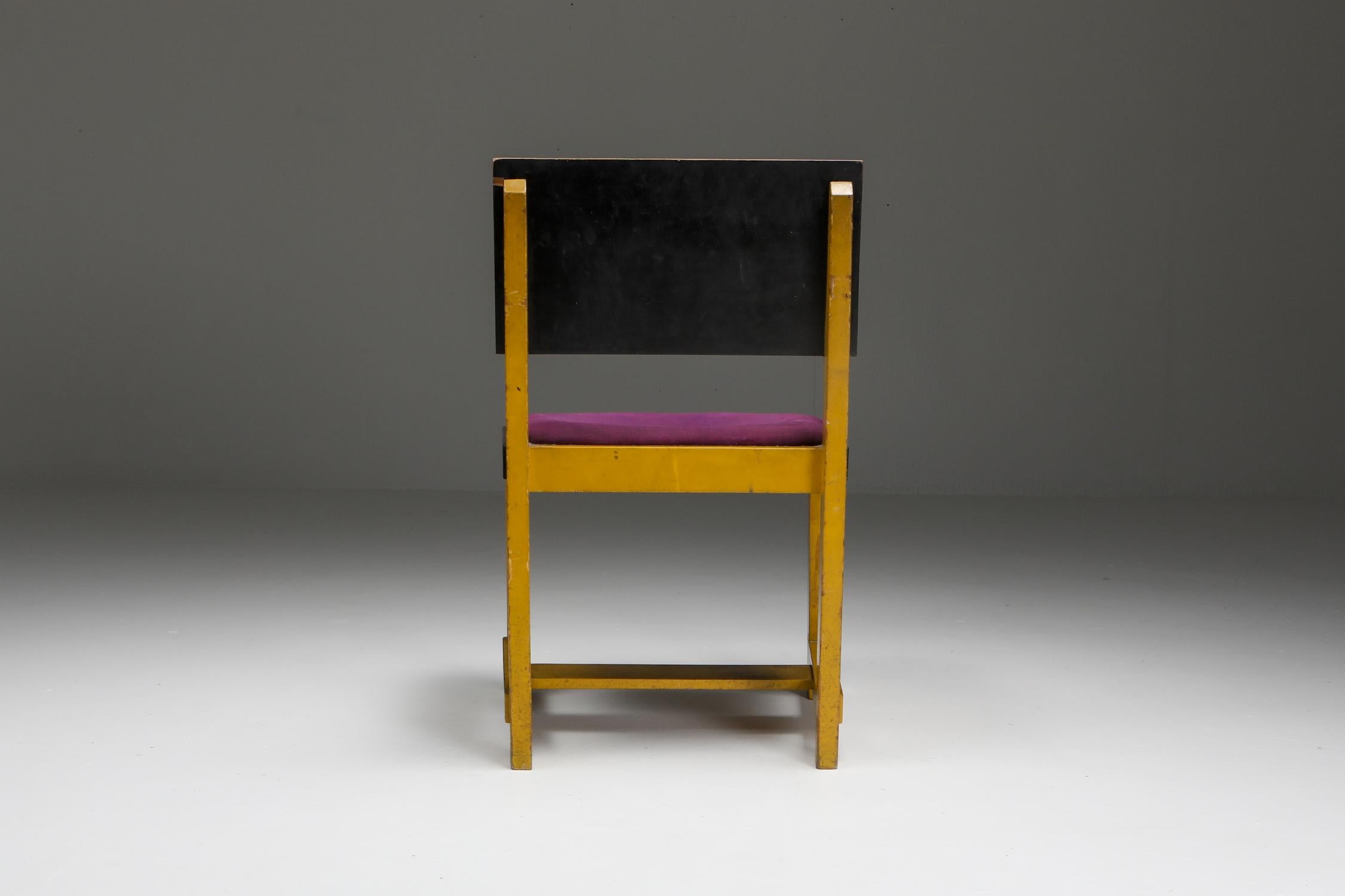 Pine Yellow Chair by Dutch Modernist H.Wouda, 1924