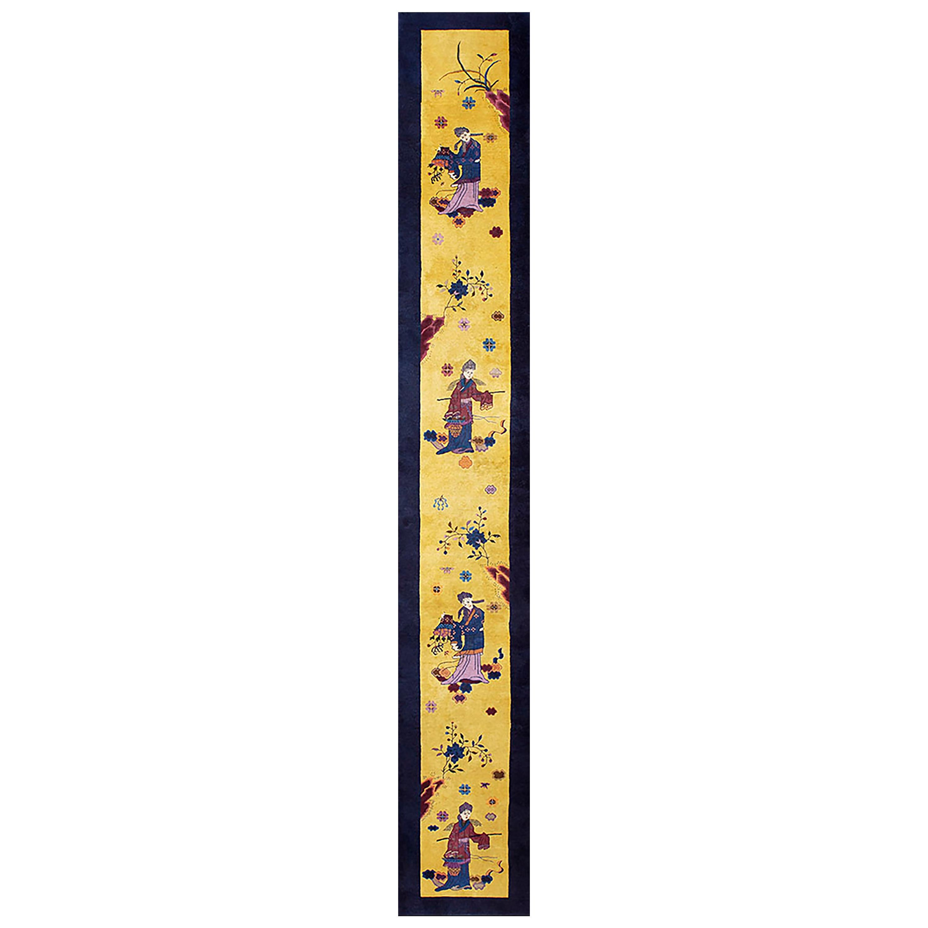 Tapis chinois Art Déco des années 1920 ( 2'8" x 17'4" 82 x 528 ) en vente