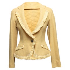 Yellow Christian Dior Wool Blazer Size FR 40